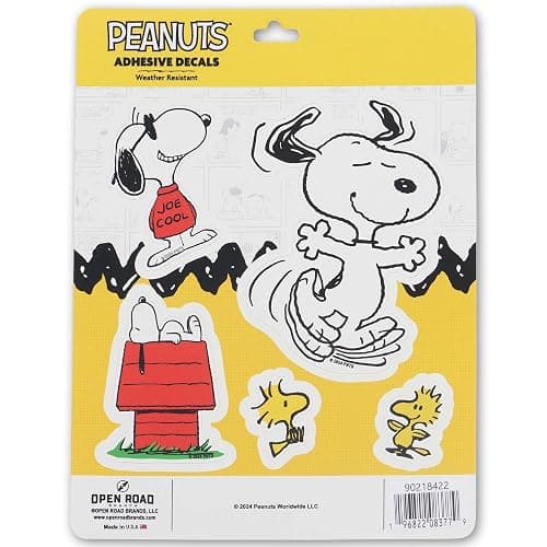 Peanuts Snoopy Adhesive Vinyl Decals - Fun Set of Snoopy Stickers for Car, Window, Water Bottle or Laptop - Image 1
