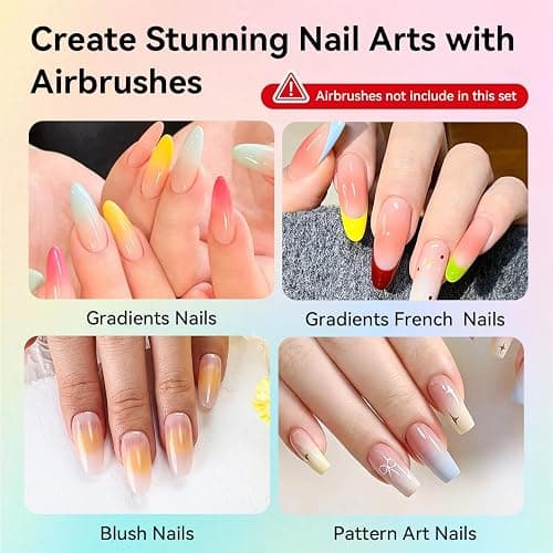 JODSONE 32 Colors Airbrush Gel Nail Polish Kit No-Dilution Airbrush Gel | for Gradient French Effect Nails ,Fine Mist Nail—Ideal for Home or Salon Use, Nail Art Design Salon Kit thumbnail 4