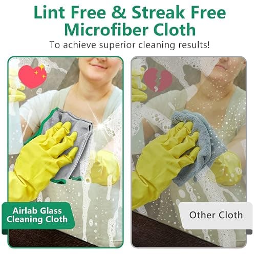 Glass Polishing Cloth Streak Free Miracle Cleaning Cloth Lint Free Microfiber Cleaning Rags for Glasses Kitchen Dish Mirrors Easy Clean, Pack of 6, 12" x 12" thumbnail 6