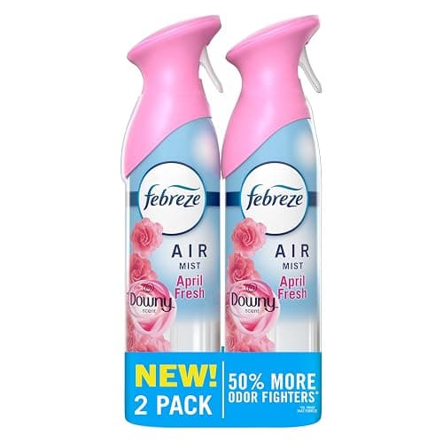 Febreze Air Mist, Air Freshener Spray, Odor Fighting Room Spray, Deodorizer for Home Bathroom Kitchen Office Apartment Dorm Room Classroom, Downy April Fresh Scent, 8.1oz (Pack of 2) - Image 1