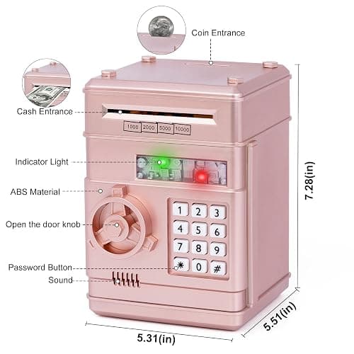 Refasy Piggy Bank Cash Coin Can ATM Bank Electronic Coin Money Bank for Kids Age 3-12, Money Savings Box Mini ATM Coin Bank Toys Gifts for 3 4 5 6 7 8 9 10 11 12 Year Old Boys Girls thumbnail 3