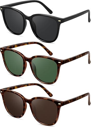 YMRFW Retro Polarized Sunglasses for Women Men Big Frame Vintage Style Trendy Shade UV400 Protection Lens Sun Glasses - Image 1