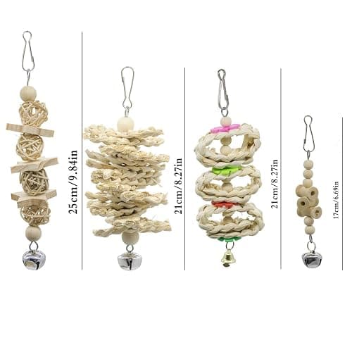 Deloky 7 Packs Bird Parrot Swing Chewing Toys-Hanging Bell Bird Cage Toys Suitable for Small Parakeets, Cockatiels, Conures, Finches,Budgie,Macaws, Parrots, Love Birds thumbnail 4
