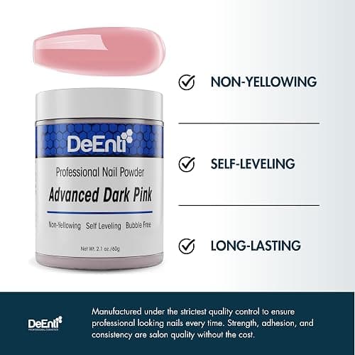 DeEnti Acrylic Nail Powder - 2oz Dark Pink|Professional Grade, Bubble-Free Acrylic Powder for Nails | Long-Lasting, Chip-Resistant Nail Acrylic Powder for Carving, Extensions & Fake Nails thumbnail 3