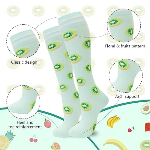 fenglaoda Compression Socks for Women Men Support Circulation 6 Pairs Socks For Nurse, Travel, Flight thumbnail 2