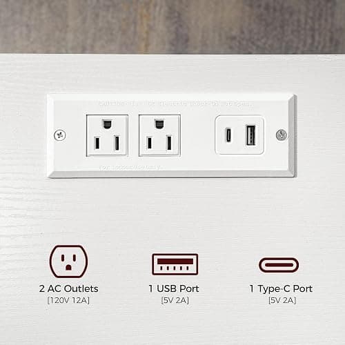 MAHANCRIS Farmhouse Nightstand with Charging Station, Barn Door End Table with USB Ports and Storage Cabinet, Bedside Table for Bedroom, Small Space, White and Rustic Brown ETRW96E01 thumbnail 4