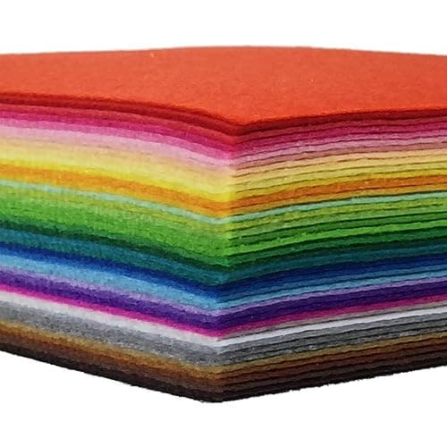 42pcs Felt Fabric Sheet 4"x4" Assorted Color DIY Craft Squares Nonwoven 1mm Thick - Image 1