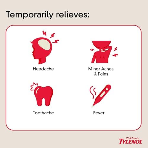 Children's Tylenol Chewables, 160 mg Acetaminophen, Grape, 24 ct | Pain Reliever & Fever Reducer, Cold + Flu Symptoms, Headache, Sore Throat & Toothache thumbnail 2