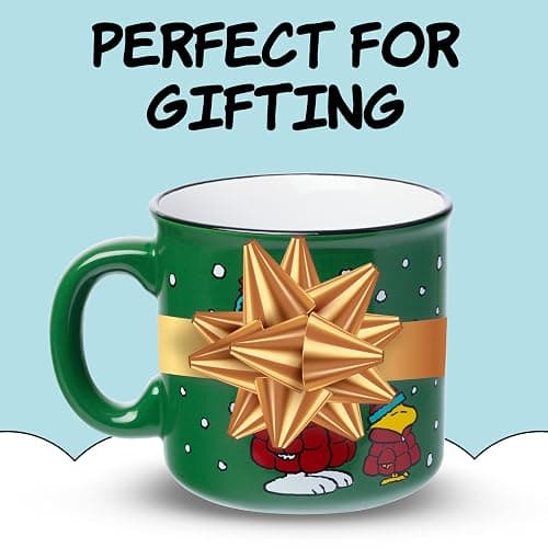 Silver Buffalo Peanuts Holiday Treats and Cocoa, Ceramic Camper Mug, 20oz | Woodstock and Snoopy, 0.59 Liters thumbnail 6