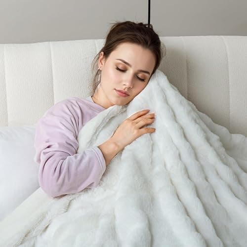 TiMiCalda Heated Blanket Electric Throw- 50"x60" Soft Thick Bubble Electric Blanket for Sofa with 5 Heat Levels & 4 Hours Auto-Off Overheat Protection, Warm Cozy Gifts, Cream thumbnail 7