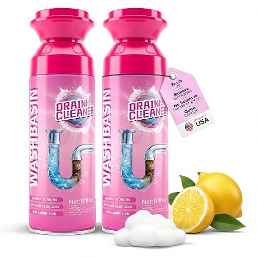 Foaming Drain Cleaner, Powerful Sink Drain Cleaner Foam That Clears Hair & Eliminates Odors, Fast Clog Removal, Safe Sink Cleaner and Deodorizer for Kitchen Sinks Bathroom Drains Tubs Showers (2Pcs) - Image 1
