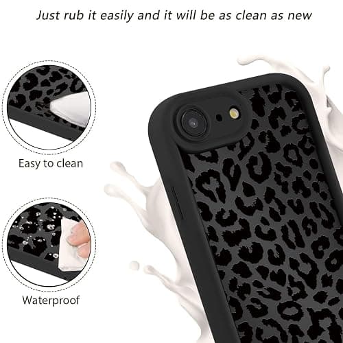 lioscre Cute Cheetah Print Phone Case for iPhone 16e / 17e 6.1", Black | Aesthetic Luxury Leopard Pattern Design Cover Shockproof Soft Slim TPU Full Camera Lens Protective Funda for Women Girls Men thumbnail 7