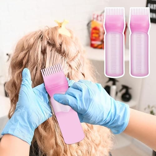 Pimoys 2 Pack Root Comb Applicator Bottle, 6 Ounce Oil Applicator for Hair Dye, Hair Oiling Applicator Hair Coloring Brush Bottle with Graduated Scale thumbnail 7