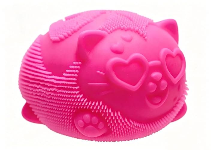 Puasyto Cool Cat Squeeze Squishy, Wild Kitties Fuzzy Ball Sensory Squeeze Balls, Slow Rising Stress Relief Toys, Anxiety Calming Squishy Fidget Balls, Great for Stress Reduction or Gifting - Image 1