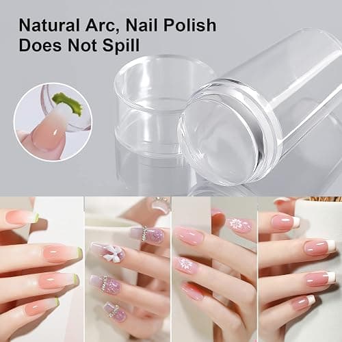 SAGEBIO Nail Art Stamper Clear Silicone Nails Stamping Jelly with Scraper Transparent Visible Body DIY Manicure Nail Art Tool For DIY Nail Decor French Nail Manicure thumbnail 5