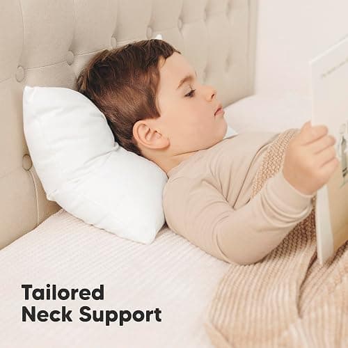 KeaBabies 2pk Toddler Pillows 2 Year Old to 5,13x18 Kids Pillow(Soft White) | Soft Organic Cotton Kids Pillow for Sleeping, Travel, School, Daycare, Nap, Toddler Bed, Machine Washable, Without Pillowcase thumbnail 5