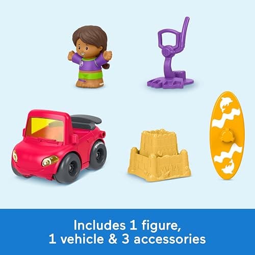 Fisher-Price Little People Beach Day Figure & Vehicle Set | 5 Pieces, Outdoorsy Pretend Play, Toddlers & Preschool Kids Ages 1+ Years thumbnail 6