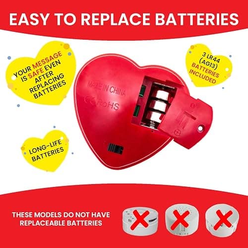 EZSound Voice Recorder for Stuffed Animal | 2 Pack - 30 Seconds Push Button Sound Recorder | Create Heartbeat Bear for Newborn | Personal Voice Message Recordable Sound Module for Toys (Red) thumbnail 5