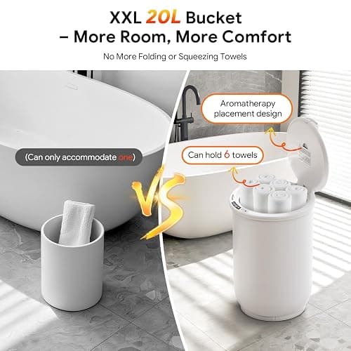 POWSAF Towel Warmer, Luxury Towel Warmers for Bathroom, Large Blanket Heater Bucket, Aroma Tray for SPA, Auto Timer and Protection Feature, Fits Oversized Towels, Blankets, Bathrobes, PJs, and More thumbnail 4