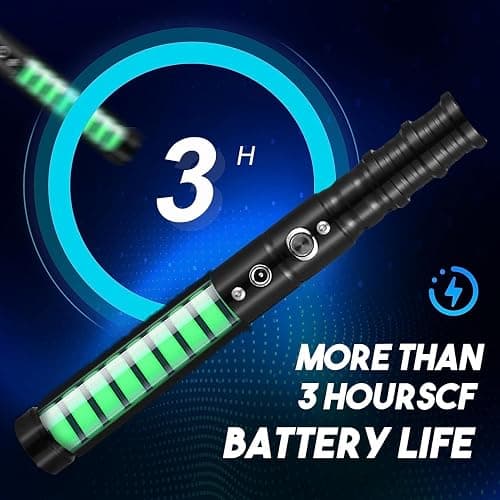 RGB Lightsaber Kids,Smooth Swing Light Saber with Sound Effects,7 Colors Aluminum Hilt LED Light Sword,Rechargeable Lightsaber for Halloween Cosplay Party Birthday Gift for Boys Girls Age 3+ thumbnail 6