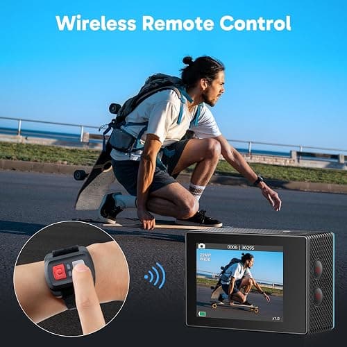 AKASO EK7000 4K30FPS 20MP WiFi Action Camera with EIS Ultra HD 131FT Waterproof Underwater Camera Remote Control 4X Zoom Support External Microphone thumbnail 5