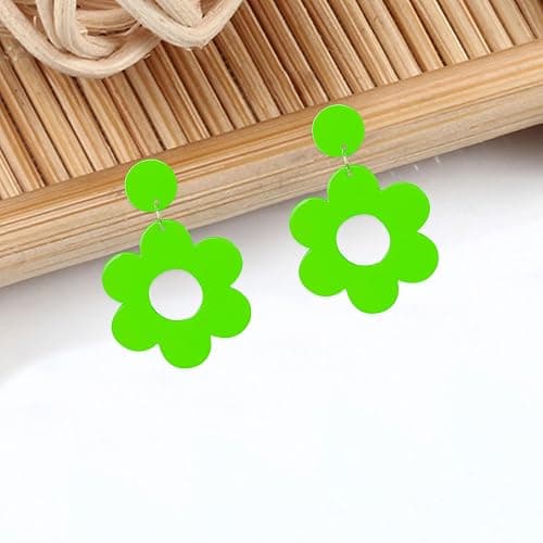 Aishgjia Bohemian 60s 70s Acrylic Flower Daisy Earrings for Women Trendy Resin Hawaii Colorful Floral Daisy Drop Earrings Statement Jewelry Gifts thumbnail 6