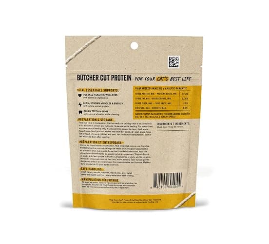 Vital Essentials Duck Liver Cat Treats, 0.9 oz | Freeze-Dried Raw | Single Ingredient | Grain Free, Gluten Free, Filler Free thumbnail 2