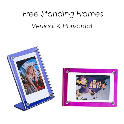 shantmay Acrylic Magnetic Picture Frames for Instax Polaroid,Table Top Mini 2x3 Wallet Size Photo Frame for Desk Decor (colorful 8 pack) thumbnail 6