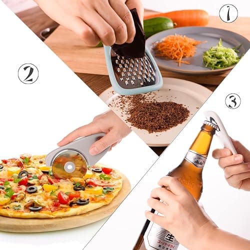 Kitchen Gadgets Set, Stackable for Saving Space, Blue, 5 Pieces | Durable Cooking Tools, Space Saving for Small Kitchen, Accessories for RV Camper Inside, Dishwasher Safe thumbnail 5