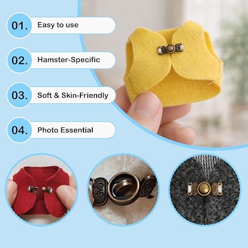 Hamster Clothes Small Animal Outfit Button-Up Vest Warm Winter Sweatshirt Ferret Costume Accessories for Halloween Party Cosplay Photoshoot – Suitable for Ferret Rabbit Guinea Pig Squirrel（Brown） thumbnail 4