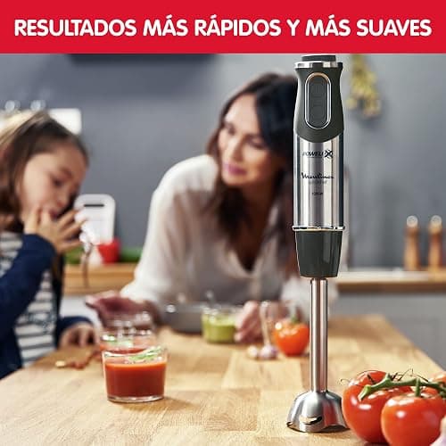 Moulinex QuickChef DD65581 1000 W Hand Blender with 10 Speed Turbo Regulator with 2 Chopping and Assembly Accessories and Measuring Cup, Anti-Splash, Stainless Steel thumbnail 6
