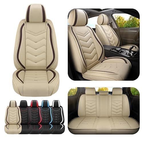 ADERN Car Seat Covers for Honda Accord 2000-2025, Premium Nappa Leather Car Seat Cover, Stylish Sport Seat Covers， Automobile Seat Cover Sets.(Standard 5 Seats/Beige) - Image 1