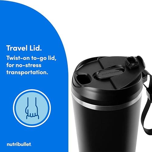 nutribullet Flip Portable Blender with Insulated Cup, Cordless, Black, NBPB50350AK thumbnail 10