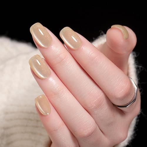 MAYCHAO 15ML Cat Eye Gel Nail Polish 1Pc Champagne Gold Gel Polish with Magnet Soak off Holographic Magnetic Nail Polish for Nail Art Manicure Salon DIY at Home, 0.5 OZ thumbnail 3