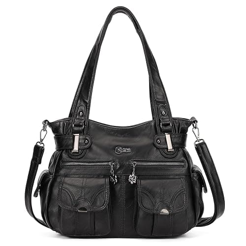 KL928 Women's Shoulder Purse Large Hobo Tote PU Leather Multi-Pocket Bag | Large capacity, water-resistant, easy-clean, adjust strap, fits 10.2"ipad, pockets, compartments, zipper, shop, travel, daily - Image 1
