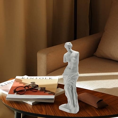 BNPUHIU Venus de Milo Statue, Greek Roman Mythology Goddess Aphrodite Statue, Great Art for Home or Office Decor 11 x 3.15 x 2.16 Inches - White thumbnail 4