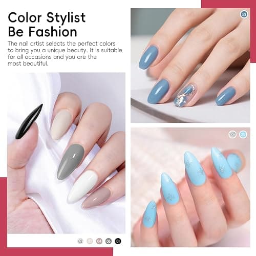 COSCELIA 40pcs Fall Gel Nail Polish Set, 35 Colors Nail Gel polish with 5 Bottles Base and Top Coat White Brown Black Nude Red Orange Fall Winter Colors Nail Art Christmas Gifts for Women Girls thumbnail 7