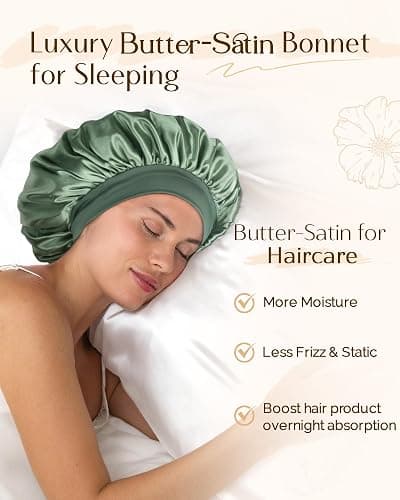 YANIBEST Silk Bonnet for Sleeping Women, Double Layer Hair Satin Bonnets with Elastic Band, Sleep Cap Curly Natural Hair thumbnail 2