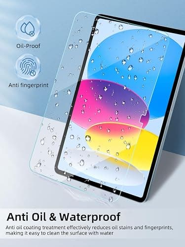 Jngnpn 2 Pack Screen Protector for iPad 11th A16 2025 [11 Inch],iPad 10th Generation [10.9 inch] 2022,9H Hardness Tempered Glass Film for iPad 11/10th,Case Friendly,Touch Sensitive,Anti-Scratch（Clear） thumbnail 6