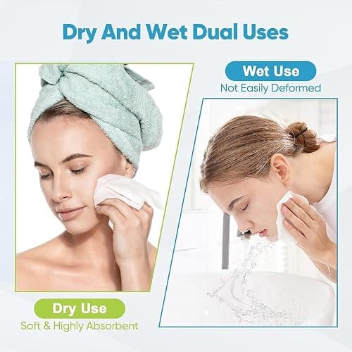 AIDEA XL Face Towels Disposable-100Ct (2 Box), Clean Facial Cloths, Facial Cleansing Wipes for Sensitive Skin, Face Towelettes for Makeup Removing, Nursing, Travel, Dry Wipes 9.84"×11.81" thumbnail 3