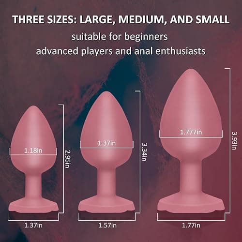 Anal Plug Sex Toy, 3Pcs Silicone Anal Plugs Training Set,Training Set with Prostate Sex Toys for Beginners Advanced Users（Pale Pink） thumbnail 2