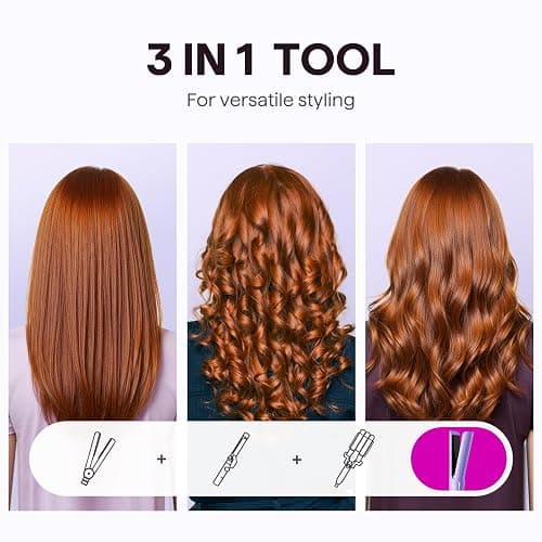 Wavytalk Airflow Styler Curling Iron, Cool Curl, 360° Cool Air Lock in Style for Lasting Curls, Reduces Damage, 2 in 1 Hair Straightener and Curler, 1.25 Inch, Anti-Scald for Short Long Hair, Purple thumbnail 2