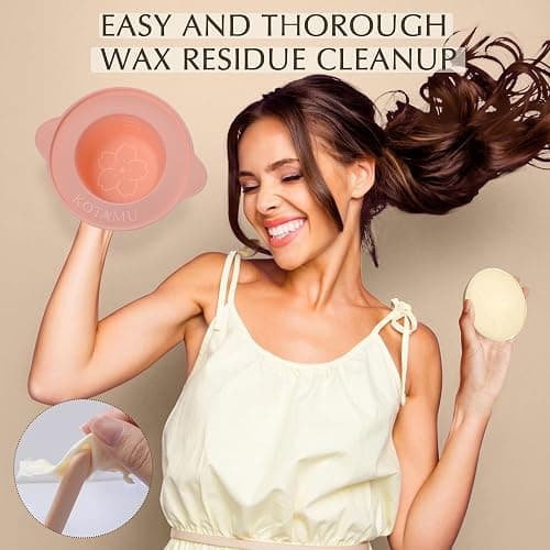 KOTAMU Wax Warmer, Waxing Kit for Women Men Hair Removal, Digital Waxing Machine for Face Eyebrow Bikini Brazilian Leg Body &Sensitive Skin, Pink Wax Kit With 44 Accessories for Home Salon Use thumbnail 6