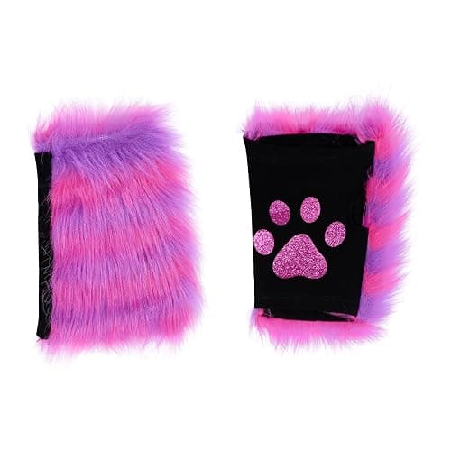 Pistha Faux Fur Cat Wolf Fox Costume Accessories Ear Headband Gloves Wolf Fox Tail Set for Adults Halloween Xmas Cosplay Costume Accessory thumbnail 3