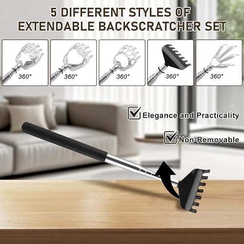 SIKEMAY 5 Pack Back Scratcher, Stocking Stuffers for Men Women Adults Teens | White Elephant Gifts Adults Prizes, Funny Gag Small Gifts for Christmas Valentines Birthdays, Easter Basket Stuffers thumbnail 2
