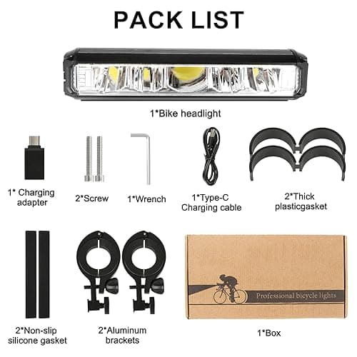 Bike Lights, 17 LED 25500 Lumen Bicycle Light with 4 Modes, 10000mAh USB Rechargeable Bike Light, Bike Headlight with Digital Power Display, Wide Beam Bike Lights for Night Riding - W605 thumbnail 7
