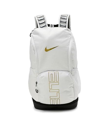 Nike, Unisex, Varsity Elite Backpack (32L), White/Black/Metallic Gold, One Size - Image 1