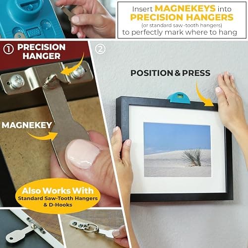 Go Hang It! Pro, All-in-One Picture Hanging Kit - Picture Leveling and Hanging Tool - Hang Sawtooth/Wire Hangers - Wall Hanging Kit and Level Tool - Hardware Case with 85-Piece Hanging Essentials thumbnail 5