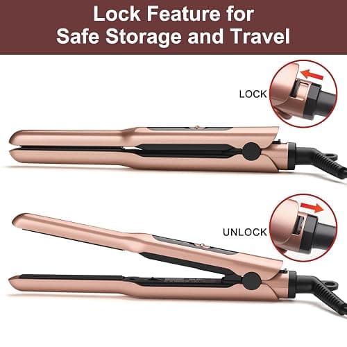 JAETON Small Flat Iron 3/10" Mini Hair Straightener for Short Hair Curling Iron for Edges,Mini Straightener for Travel,Fast Heat Up,Dual Voltage,Ceramic Tourmaline thumbnail 6