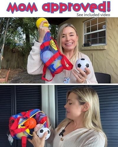 Hero Brands My First Sports Bag! 6-Pack of 3.5 inch Foam Balls with Gym Bag, Kids and Toddlers 3+, Toddler Sports Balls thumbnail 5
